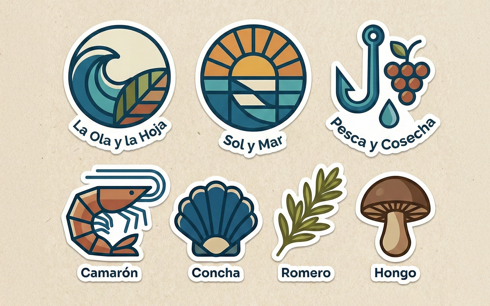 Progetto di sticker personalizzati para merchandising - Gloria Cárdenas